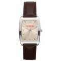 Men's Hartford Silver-tone Watch with Leather Strap w/ Gold Dial